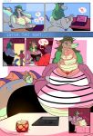  animated anthro clothed clothing comic dating_site digestion dragon felid feline female green_hair hair hi_res invalid_tag male mammal neck_bulge nipples nude restaurant slightly_chubby sweatpants_(artist) tagme vore 