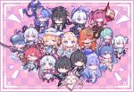  >_< 3boys 6+girls abby_(wuthering_waves) ahoge augusta_(wuthering_waves) black_hair black_horns blonde_hair blue_eyes blue_hair brant_(wuthering_waves) buling_(wuthering_waves) cantarella_(wuthering_waves) carlotta_(wuthering_waves) cartethyia_(wuthering_waves) ciaccona_(wuthering_waves) commentary crown_of_thorns curled_horns everyone female_rover_(wuthering_waves) galbrena_(wuthering_waves) ghost green_eyes grey_hair hashtag-only_commentary headgear highres holding holding_sword holding_weapon horns iuno_(wuthering_waves) looking_at_viewer lupa_(wuthering_waves) male_rover_(wuthering_waves) multiple_boys multiple_girls one_eye_closed pero_(wuthering_waves) phoebe_(wuthering_waves) phrolova_(wuthering_waves) piao_mao pink_hair purple_eyes purple_hair qiuyuan_(wuthering_waves) roccia_(wuthering_waves) rover_(wuthering_waves) smile sword tree_horns weapon white_hair wuthering_waves yellow_eyes zani_(wuthering_waves) 