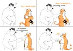  2019 ? anthro belly comic duo english_text felid feline fur hi_res male mammal moobs nipples overweight overweight_male text towel towelthebear white_body white_fur 