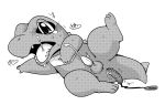  2013 anal anal_penetration balls blush bodily_fluids cub cum cum_while_penetrated cumshot doneru ejaculation erection genital_fluids greyscale hands-free male monochrome nintendo open_mouth orgasm penetration penis pok&eacute;mon pok&eacute;mon_(species) sex_toy simple_background small_penis solo tapering_penis totodile vibrator video_games white_background young 