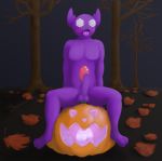  2019 absurd_res ambiguous_gender anal anal_masturbation anal_penetration anthro balls blush digital_media_(artwork) duo erection food fruit grin halloween hi_res holidays humanoid_penis improvised_sex_toy jack-o&#039;-lantern lewd_lotl litwick male masturbation nintendo nude outside penetration penis plant pok&eacute;mon pok&eacute;mon_(species) pok&eacute;morph portrait pumpkin realistic sableye sitting smile spread_legs spreading tongue tongue_out toying_self video_games 