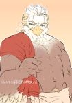  2018 accipitrid accipitriform anthro avian beak bird blonde_hair brown_body brown_feathers eagle feathers hair holding_towel male multicolored_body multicolored_feathers muscular muscular_male nandeeff navel nipples pubes signature solo thunderbird_(tas) tokyo_afterschool_summoners towel two_tone_body two_tone_feathers video_games white_body white_feathers 