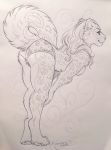  2019 anthro breasts eyebrows eyelashes felid feline female fingers fur hair hi_res kashmere mammal smile solo spots spotted_body spotted_fur standing toes traditional_media_(artwork) 