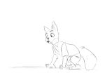  animated anthro astro-bunny barefoot biped bottomwear canid canine clothed clothing disney fluffy fluffy_tail fox fully_clothed jumping mammal nick_wilde pants red_fox shirt simple_background sketch snow solo topwear white_background zootopia 