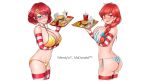  ass bikini braids breasts cleavage food mcdonald&#039;s pixeycube1987 red_hair swimsuit thighhighs wendy&#039;s wendy_(mascot) white 