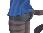 2025 anthro black_body black_clothing black_fur black_stripes black_underwear blue_clothing blue_shirt blue_topwear butt cat_sona_(mr-shin) clothed clothing domestic_cat faceless_anthro faceless_character faceless_male felid feline felis fur grey_clothing grey_underwear hi_res male mammal mr-shin pantsless pattern_clothing pattern_underwear rear_view shirt solo striped_body striped_clothing striped_fur striped_underwear stripes thick_thighs topwear underwear