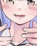  1girl bang_dream! bang_dream!_it's_mygo!!!!! blush close-up hands_up looking_at_viewer open_mouth solo teeth togawa_sakiko yellow_eyes yoyoray20001996 