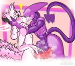  2_penises 2_tails 4_eyes alien alien_(franchise) ambiguous_fluids anthro artist asphyxiation bodily_fluids braided_hair cartoon choking claws deep_kiss digital_media_(artwork) dragon drooling duo exoskeleton explicit fluffy fluffy_tail forced french_kissing fur furry gagging genitals hair hi_res holding_head horn humanoid hybrid kemono kissing line_art lucardo lucardo_cruz male male/male multi_eye multi_genitalia multi_penis multi_tail musk musk_cloud mythological_creature mythological_scalie mythology omega_kefi open_mouth oral penetration penis pink pink_background pink_body pink_fur prehensile_tail purple purple_background purple_body purple_skin red_eyes saliva scalie scent_marking sex shaded simple_background speech_bubble tail tongue tongue_penetration xenomorph 