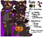 ambiguous_gender anthro bandage bat beaded_jewelry beads belly black_body black_fur bow_ribbon chinese_text ear_piercing ear_ring english_text eye_bags floofykofi fur fuzai_(cozmofps) halloween halo hi_res holidays horn jewelry kandi_(jewelry) kerchief mammal model_sheet necklace pentagram_necklace piercing rawr ring_piercing scar self-harm_scars stickers_on_body text trick-or-treating x3 yellow_eyes