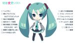  1girl aqua_eyes aqua_hair aqua_necktie arm_tattoo black_boots black_skirt boots chibi chibi_only closed_mouth collared_shirt commentary_request detached_sleeves full_body grey_sleeves hatsune_miku hatsune_miku_(vocaloid3) headset ixima long_sleeves looking_at_viewer necktie no_nose number_tattoo pleated_skirt see-through_clothes see-through_sleeves shirt skirt sleeveless sleeveless_shirt smile solo tattoo thigh_boots tie_clip translation_request twintails vocaloid white_shirt 