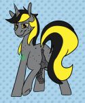  2019 anus balls butt digital_media_(artwork) equid equine fan_character feral hair looking_at_viewer looking_back macallister male mamas_art mammal multicolored_hair my_little_pony penis presenting presenting_hindquarters simple_background smile solo underhoof 