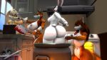 16:9 ambrosebowie anthro apple_in_mouth appliance big_breasts big_butt blood bodily_fluids boil breasts butt canid canine chopping_block cooking_pot cooking_with_furs decapitation dolcett female female/female fox group hands_behind_back imminent_death kitchen kitchen_appliance lagomorph leporid lola_bunny looney_tunes mammal nude nude_anthro nude_female oven rabbit warner_brothers widescreen