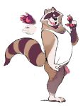  2019 anthro balls butt clothing flaccid hi_res humanoid_penis male mammal one_eye_closed penis procyonid raccoon shirt simple_background slightly_chubby solo super-tuler topwear tulerbear white_background wink 