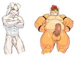  2019 abs anthro areola asriel_dreemurr_(god_form) balls biceps boss_monster bovid bowser caprine crossed_arms crossover erection fangs floppy_ears fur hair hi_res horn humanoid_penis koopa long_ears looking_at_viewer male mammal manly mario_bros musclegut muscular navel nintendo nipples nude pecs penis pose red_hair scalie seyrmo sharp_teeth shell simple_background smile standing teeth thick_thighs triceps uncut undertale vein veiny_penis video_games white_background white_body white_fur yellow_body yellow_skin 
