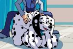  101_dalmatian_street 101_dalmatians all_fours ambiguous_penetration anthro anthro_penetrated anthrofied big_breasts big_butt black_body black_fur breasts butt canid canine canis collar dalmatian delilah_(101_dalmatians) disney doggystyle domestic_dog duo female female_focus from_behind_position fur hi_res huge_breasts human human_on_anthro human_penetrating human_penetrating_anthro hypergal interspecies male male/female male_on_anthro mammal multicolored_body multicolored_fur nude penetration sex solo_focus two_tone_body two_tone_fur white_body white_fur 