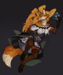  anthro arm_tuft armello belt canid canine cheek_tuft claws clothed clothing dice digitigrade dipstick_tail dress elbow_tufts face_tuft female fox fur fur_tuft gloves_(marking) grey_background jewelry leg_markings magic_user mammal markings multicolored_tail neck_tuft necklace nevan12 orange_body orange_fur scarlet_(armello) shoulder_tuft simple_background socks_(marking) solo tuft video_games 