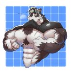 2018 abs accessory anthro barazoku biceps big_muscles big_pecs bodily_fluids canid canine canis chest_tuft clothing demondragoncyan fur grey_body grey_fur half-length_portrait headband hi_res horkeukamui huge_muscles male mammal multicolored_body multicolored_fur muscular muscular_male nipple_pinch nipple_play nipple_stimulation nipples pecs pinch pink_nipples portrait raised_clothing raised_shirt shirt solo sweat t-shirt tokyo_afterschool_summoners topwear tuft two_tone_body two_tone_fur video_games wolf yellow_eyes 