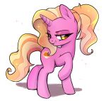  2019 bedroom_eyes cutie_mark equid female feral friendship_is_magic half-closed_eyes horn looking_at_viewer luster_dawn_(mlp) mammal my_little_pony seductive simple_background solo techycutie unicorn white_background 