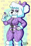 2:3 anthro big_breasts big_butt bodysuit breasts butt canid canine canis clothing diamond_(gem) domestic_dog epic_games female fluffy fortnite fortnite:_battle_royale gem hi_res jumpsuit lady_poodlina mammal pacifickeystone poodle skinsuit thick_thighs tight_clothing wide_hips zipper