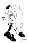  blush butt clothed clothing female fox_gungrave hair hi_res leotard long_hair looking_at_viewer one_eye_closed rubber sally_acorn sonic_(series) 