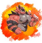  2018 abs anthro barazoku biceps big_muscles big_pecs black_body black_fur black_nipples black_nose bodily_fluids body_hair chest_hair chin_piercing demondragoncyan drooling ear_piercing ear_ring fur grin half-length_portrait happy_trail hi_res huge_muscles incineroar licking licking_lips looking_at_viewer male muscular muscular_male nintendo nipple_piercing nipple_ring nipples pecs piercing pok&eacute;mon pok&eacute;mon_(species) portrait red_body red_fur saliva smile solo striped_body striped_fur stripes tongue tongue_out video_games 