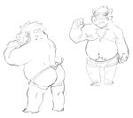  2016 anthro belly butt clothing gku hi_res male mammal moobs navel nipples overweight overweight_male pubes simple_background solo suid suina sus_(pig) underwear white_background wild_boar 