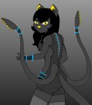  4_arms anthro citybeeart clothed clothing domestic_cat felid feline felis female hi_res implants mammal multi_arm multi_limb science_fiction solo tentacles varlist yellow_eyes 