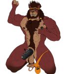  2019 5_fingers 5_toes abs anthro ball_tuft balls barazoku beard biceps biped black_glans black_penis body_hair braided_hair brown_hair chest_hair claws clothing digital_drawing_(artwork) digital_media_(artwork) ear_piercing facial_hair facial_piercing felid fingers fur glans hair halloween hi_res holidays kirlan kirlanlion lion lip_piercing male mammal muscular muscular_male nipple_piercing nipple_ring nipples nose_piercing nude open_mouth pantherine pecs penis piercing pubes red_body red_fur scar septum_piercing simple_background smile snakebite_piercing solo tan_body tan_fur tattoo teeth toes tuft uncut underwear vein veiny_penis white_background 