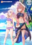  2019 5_fingers accessory ahoge animal_humanoid beach belt belt_buckle big_breasts bikini blonde_hair blue_eyes blush breasts brown_body brown_fur brown_hair canid canine clothed clothing cloud collarbone day detailed_background digital_media_(artwork) duo eyebrow_through_hair eyebrows eyelashes female filo_(the_rising_of_the_shield_hero) fingers flower flower_in_hair fur glistening glistening_body glistening_hair glistening_skin hair hair_accessory hi_res humanoid long_hair looking_at_viewer mammal mammal_humanoid navel one_eye_closed open_mouth palm_tree partially_submerged plant raccoon_dog raised_arm raphtalia red_eyes sand seaside sky small_breasts smile standing swimwear sydus teeth the_rising_of_the_shield_hero thigh_strap tongue translucent translucent_hair tree water wet wings 