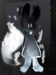  2019 ambiguous_gender big_tail black_body black_fur canid canine collar destiny_(video_game) fur gallil gallil_(character) glowing glowing_eyes grey_background lagomorph mammal monster simple_background solo standing taken_(destiny) vertical_bar_eyes white_eyes white_tail 