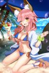  animal_ears bikini fate/grand_order swimsuits tamamo_no_mae uiu 