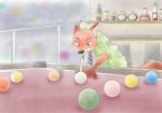  anthro billiards black_nose canid canine claws clothed clothing disney fluffy fluffy_tail fox fur gaming green_eyes hb_runo holding_object inner_ear_fluff inside mammal necktie nick_wilde orange_body orange_fur red_fox shirt solo topwear tuft zootopia 