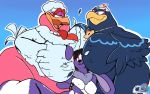  16:10 anthro anthro_on_anthro avian big_breasts bird blue_background blush breast_squish breasts breasts_frottage captain_toad_treasure_tracker cookatiel derp_eyes female female/female group head_between_breasts hi_res huge_breasts lagomorph leporid mammal mario_bros nintendo overweight overweight_female rabbit shamelesss simple_background squish super_mario_odyssey video_games wingo 