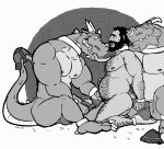  apebit dragon erection group group_sex human interspecies male male/male mammal penis sex threesome 
