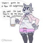  1:1 2019 animal_genitalia animal_penis anthro beverage big_breasts bottomwear breasts bubble_tea bulge canid canine canine_penis canis cleavage_cutout clothed clothing comic dialogue digital_media_(artwork) english_text erection fur gynomorph hands-free_bubble_tea hi_res hoodie humor intersex knot leggings legwear mammal meme penis perpleon shorts simple_background solo sweater tenting text topwear twitter_hoodie until_it_snaps white_background wolf 