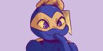  2019 ambiguous_gender anthro bandanna freckles inkyfrog mask michelangelo_(tmnt) purple_background reptile scalie shell simple_background smile solo teenage_mutant_ninja_turtles turtle 