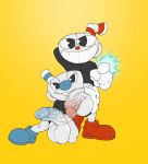  balls bottomless clothed clothing cuphead_(game) duo hi_res humanoid humanoid_penis incest male male/male mugman not_furry penis utx-shapeshifter vein veiny_penis video_games 