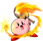  2015 alien alpha_channel ambiguous_gender fire hammer hi_res kirby kirby_(series) nintendo not_furry open_mouth simple_background solo teevo tools transparent_background video_games waddling_head 