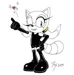  clothed clothing female fox_gungrave hand_on_hip hi_res leotard looking_at_viewer mammal marine_the_raccoon one_eye_closed procyonid raccoon rubber simple_background solo sonic_(series) standing white_background wink 