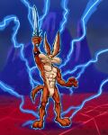 2010 3_toes 4_fingers abs anthro arm_tuft athletic athletic_anthro athletic_male aura belly biped black_eyes black_nose brown_body brown_fur calf_tuft canid canine canis casual_nudity cheek_tuft chest_tuft claws collarbone colored countershade_torso countershading coyote cracked_ground crossover curling_tail dated detailed digital_drawing_(artwork) digital_media_(artwork) digital_painting_(artwork) elbow_tuft electricity eyebrows facial_tuft featureless_crotch feet filmation fingers fur glowing glowing_body growth he-man_(series) head_tuft heroic_pose hip_tuft holding_melee_weapon holding_object holding_sword holding_weapon humanoid_hands humanoid_heel knee_tuft leg_tuft lightning lightning_bolt looking_up looney_tunes male mammal masters_of_the_universe mattel melee_weapon mountain multicolored_body multicolored_fur muscle_growth muscular muscular_anthro muscular_male natural nude nudist outside painted_background painting_(artwork) parody paws pecs pinup pose power-up powering_up raised_arm raised_sword redraw rib_lines ribs shaded shadow shoulder_tuft signature solo standing stevethedragon sword tail tan_belly tan_body tan_eyebrows tan_fur thick_calves toe_claws toe_tuft toes tuft two_tone_body two_tone_fur vein veiny_arms veiny_legs veiny_muscles warner_brothers weapon wile_e._coyote yellow_sclera