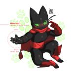  black_body black_fur blush cape cartoon_network clothing digitigrade domestic_cat doro-nyong felid feline felis fur green_eyes lock-on mammal mao_mao:_heroes_of_pure_heart pawpads sheriff_mao_mao_mao target 