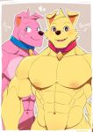  &lt;3 2019 anthro benny_(mao_mao:_heroes_of_pure_heart) brother brother_and_sister brothers canid canine canis collar crossgender domestic_dog duo fur gender_symbol male mammal mao_mao:_heroes_of_pure_heart mumu202 muscular navel nipples pecs penny_(mao_mao:_heroes_of_pure_heart) pink_body pink_fur sibling simple_background sister symbol text yellow_body yellow_fur ♀ ♂ 