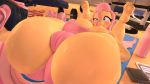  16:9 3d_(artwork) 4k absurd_res anthro big_breasts big_butt bodily_fluids breasts butt digital_media_(artwork) equid equine exercise feet female fluttershy_(mlp) friendship_is_magic hair hi_res horse huge_breasts mammal my_little_pony pony snuddy solo source_filmmaker sweat wings 