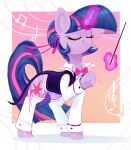 bow_tie clothing conducting_baton conductor equid equine eyes_closed female feral friendship_is_magic hair hair_bun hasbro hi_res hooves horn inner_ear_fluff krista-21 legwear magic mammal music my_little_pony mythological_creature mythological_equine mythology ribbons simple_background solo stockings telekinesis tuft tuxedo_vest twilight_sparkle_(mlp) underhoof unicorn