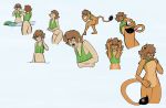  2019 anthro bottomless brown_hair butt clothed clothing eyewear fangs felid female glasses hair hi_res human human_to_anthro lion mammal necrolepsy nude pantherine pidge_gunderson_(legendary_defender) pussy sequence simple_background solo species_transformation surprise transformation voltron voltron_legendary_defender white_background 