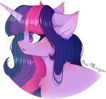 blush chest_tuft equid equine eyelashes female feral friendship_is_magic hair hasbro headshot_portrait hi_res horn long_hair looking_offscreen mammal my_little_pony mythological_creature mythological_equine mythology open_mouth portrait solo tuft twilight_sparkle_(mlp) unicorn yui1morgan
