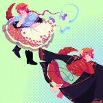  badulgumm braid dragon_girl dragon_horns dragon_tail floral_print horns hungarian_clothes hungary ilulu_(maidragon) kobayashi-san_chi_no_maidragon medibang_paint_(medium) no_lineart original red_hair tail twin_braids 