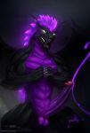  2017 absurd_res american_dragon:_jake_long anthro balls bodily_fluids claws colored_cum cum dark_dragon_(american_dragon) dragon erection genital_fluids hi_res humanoid_penis male penis purple_cum scalie solo todex unusual_cum vein veiny_penis wings 