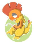  2015 animal_genitalia animal_penis anthro blush bodily_fluids cum cumshot doneru ejaculation erection genital_fluids looking_at_viewer male masturbation nintendo orgasm penile penile_masturbation penis pok&eacute;mon pok&eacute;mon_(species) scrafty simple_background solo sweat tapering_penis video_games 