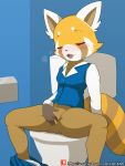  2019 5_fingers aggressive_retsuko ailurid anthro anus bathroom biped blush clothed clothing digital_media_(artwork) eyes_closed female fingering fingering_self fingers hi_res inside looking_pleasured mammal masturbation open_mouth patreon pussy red_panda retsuko sanrio sitting solo spread_legs spreading text toilet url vaginal vaginal_fingering vaginal_masturbation winick-lim 